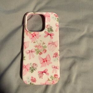 Velvet Caviar Pink Floral Bow Phone Case